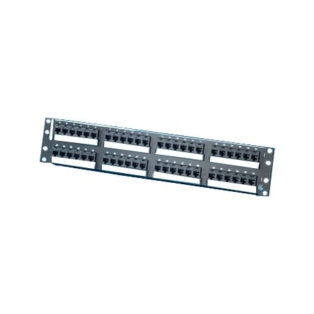 Ortronics 48-PORT PANEL 110-MOD 8W8P, CAT6 T568A/B HD LOADED, 2U, BLACK, CLARITY PHD66U48